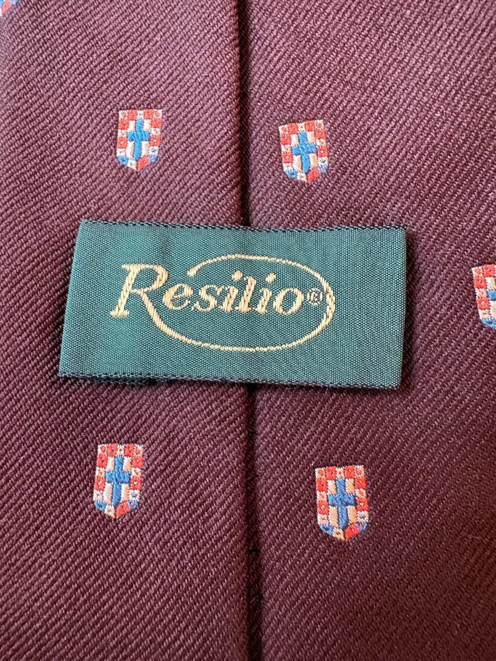 Vintage Resilio Heraldic Crest Silk Blend Tie - Bacon's Men's Shop